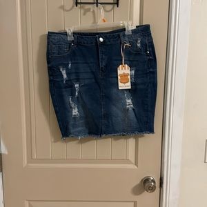 Jean skirt ripped and faded brand new with tags